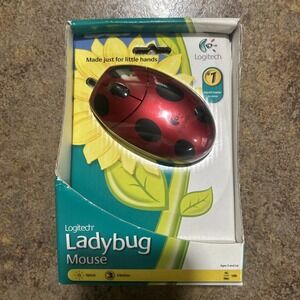 Logitech Mini Optical Mouse, Wired & USB, Lady Bug, M-UV55a Brand New
